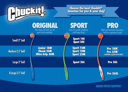 Chuckit Gen 1 Fetch Pack Dog Balls - Interactive Dog Toys, High-Bounce Fetch Ball, Floating Ultra and Rugged Balls, Durable - Size Medium, 2.5-inch Diameter, Set of 3
