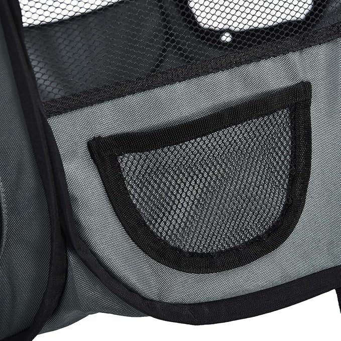 AmazonBasics Foldable Octagonal Indoor/Outdoor Portable Soft Pet Dog Playpen with Storage Pockets, Large (45 x 45 x 24 inches), Grey