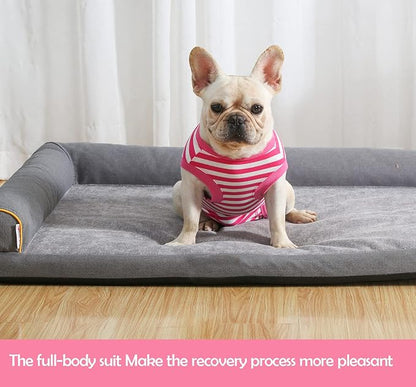 Dog Recovery Suit Post Surgery Shirt,Medium Female Spay Wound Protective Suit,Pink M