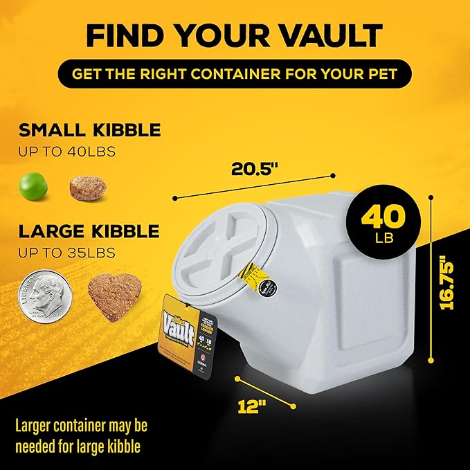 Gamma2 Vittles Vault Outback Airtight Pet Food Container, 40 Pounds