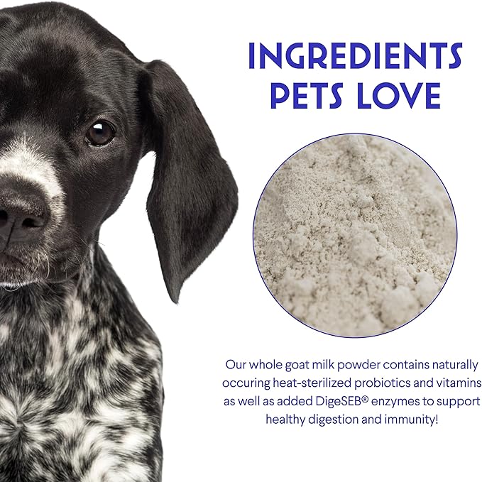Wonder Paws Premium Goat Milk Powder for Dogs – Supports Digestion, Immune Health & Allergies – Goat’s Milk with Probiotics for All Ages, Sizes & Breeds – 8.25 oz