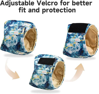 Male Dogs Diapers Belly Bands(4Pack), Washable Reusable Male Boy Doggy Wraps Panties for Doggie Puppy Pooping Potty Training Incontinence Marking Pañal para Perro Tie Dye Large