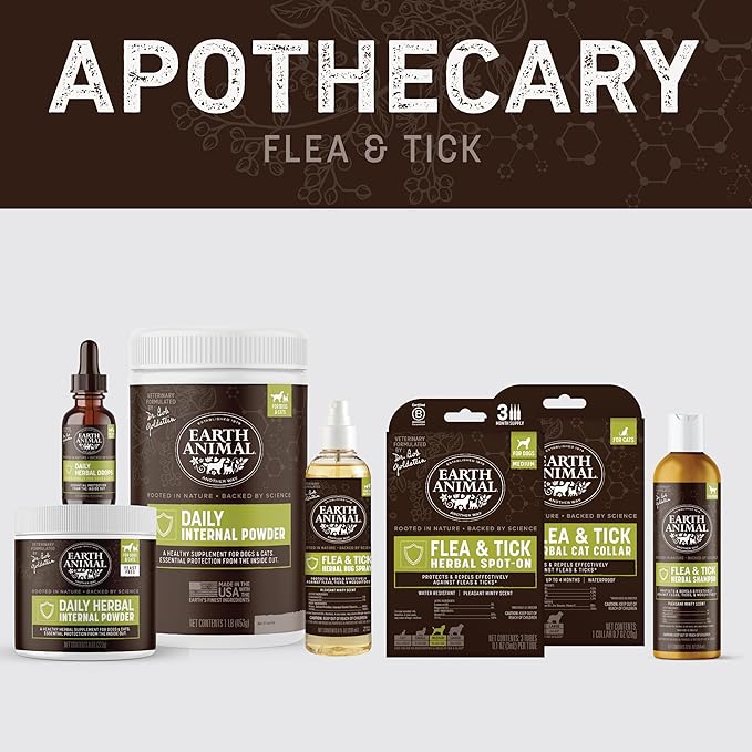 Earth Animal Apothecary Natural Flea & Tick - Herbal Spot-On for Small Dogs & Puppies - 3 Applications (3 Month Supply)