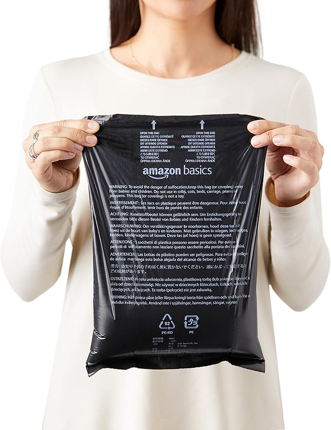 Amazon Basics Dog Poop Leak Proof Bags with Dispenser and Leash Clip, Unscented, 13" x 9" Large Size, 300 Count