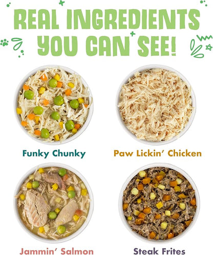 Weruva Classic Dog Food, Four Feast Clover Trial Variety Pack, 5.5oz Can, Pack of 4