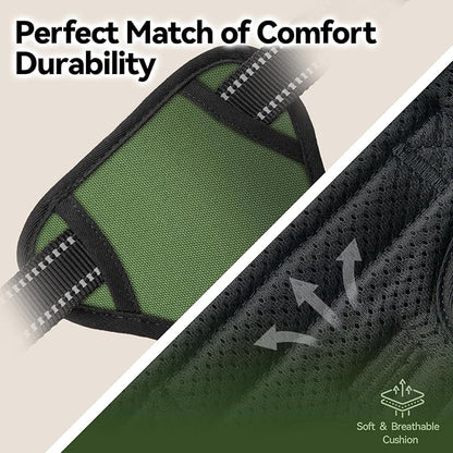 PHOEPET No Pull Dog Harness with Handle Front & Back Clip, Easy on Lockable Snap Buckle at Neck, Adjustable Reflective Vest with Handle for Small Medium Large Dogs (S, Misty Green)
