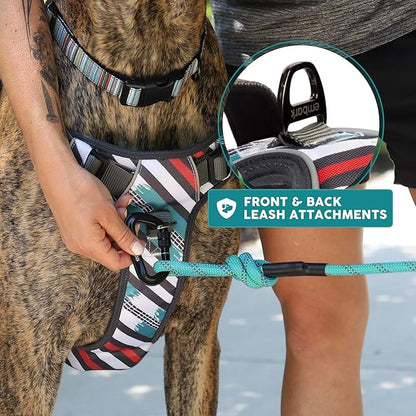 Embark Adventure XL Dog Harness – No-Pull, Reflective Trim, Military-Grade Nylon, Dual Leash Clips, Gel-Lined Handle for Extra Large Dogs