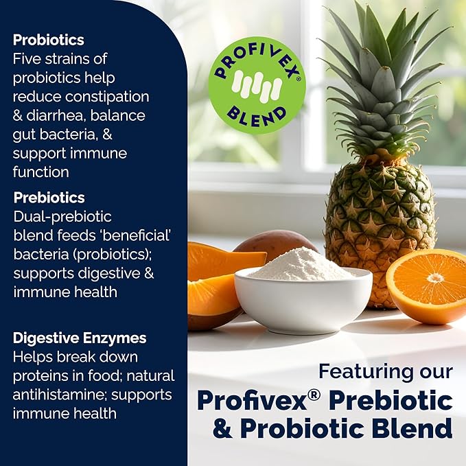 Vetnique Glandex Daily Probiotics for Dogs with Prebiotics to Support Gut Health, Diarrhea with Fiber and Digestive Enzymes, Dog Probiotic Powder (4.25oz Powder, Pork Powder)
