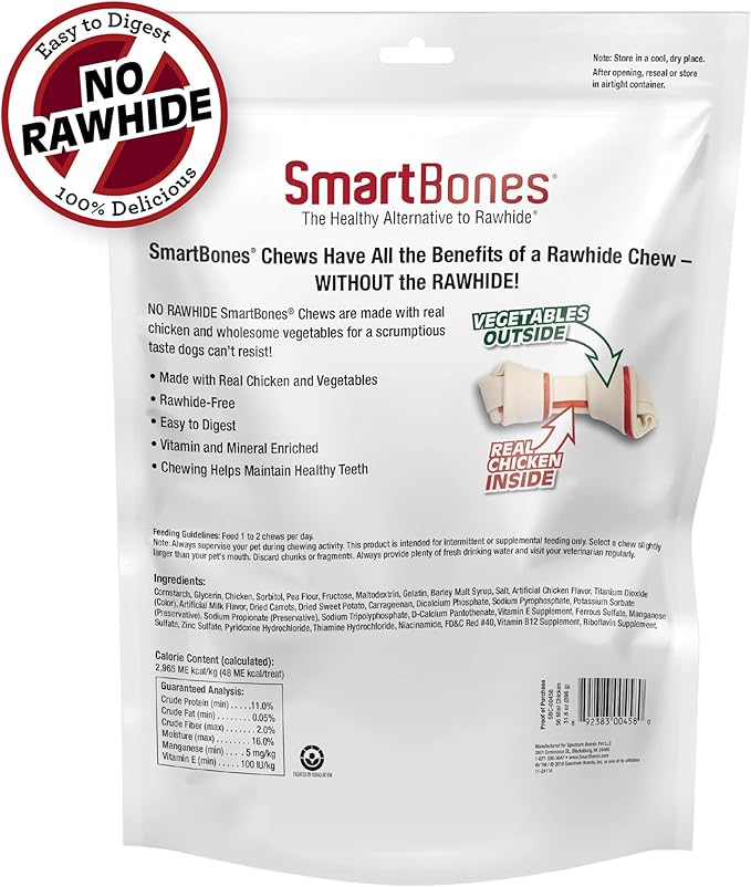 SmartBones Mini Bones with Real Chicken 56 Count, Rawhide-Free Chews for Dogs