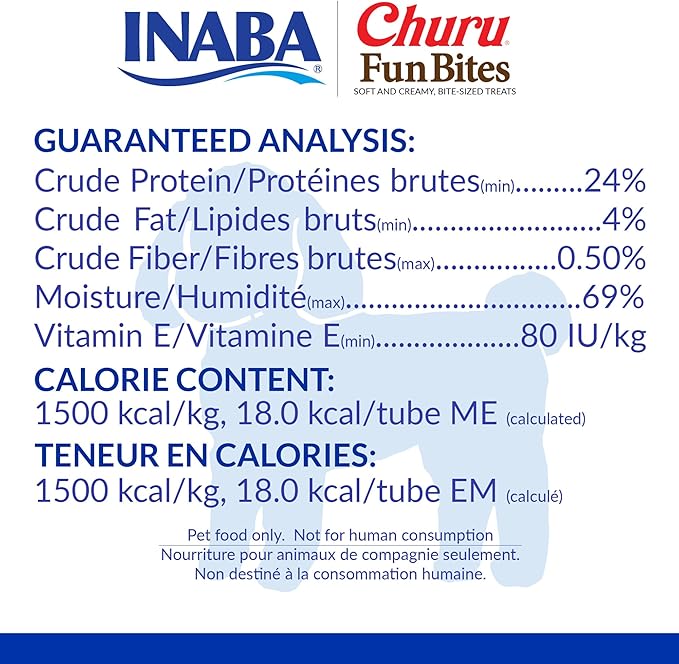INABA Churu Fun Bites for Dogs, Soft & Chewy Baked Chicken Wrapped Filled Dog Treats with Vitamin E, 0.42 Ounces per Tetra, 8 Tetras per Box, Chicken with Pumpkin Recipe (Pack of 2)