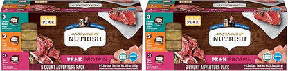 Nutrish Peak Protein Wet Dog Food Variety Pack, High Protein, Grain Free, 3.5oz Cups, (Rachael Ray), (Pack of 36)