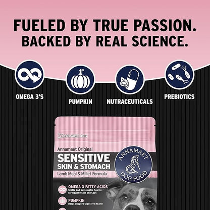 Annamaet Original Sensitive Skin & Stomach Dry Dog Food, (Lamb, Whitefish & Millet), 12-lb Bag