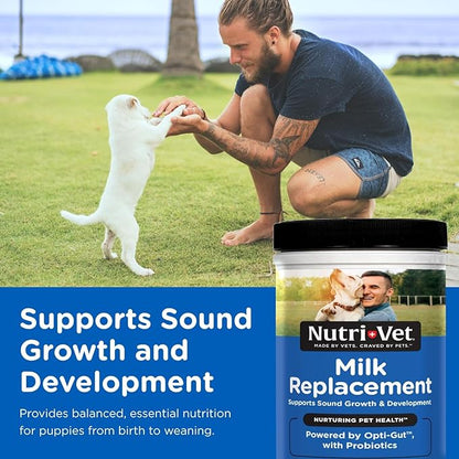 Nutri-Vet Milk Replacer For Puppies, Powdered Milk, Newborn Puppy Feeding, Dog Essentials, Dog Care, Veterinarian Recommended Dog Essentials, Whelping Supplies, Food Replacer, 12oz