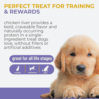 Momentum Carnivore Nutrition Freeze-Dried Chicken Liver Dog Treats & Cat Treats – Single-Ingredient, High-Protein, Grain-Free, Naturally Flavorful – Made in USA – 3.5 oz Bag