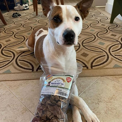 Beef Dog Treats – Made in USA Only – All Natural, Meaty Beef Tips – Premium, Slow Roasted – Grass Fed, Farm Raised – Crunchy, Grain Free Training Treat, 8 Ounces