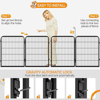 Yaheetech Dog Playpen Outdoor, 32 inch 24 Panels Dog Pen Indoor Heavy Duty Puppy Exercise Pen Metal Pet Fence for RV Camping/Yard/Garden