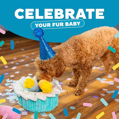 Outward Hound Hide-A-Birthday-Cake Dog Toy – Interactive 2‑in‑1 Plush Puzzle with 3 Squeaky Removable Candles