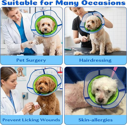 Soft Dog Cone Collar - Adjustable Recovery Padding Cone for Small Dogs After Surgery to Stop Licking, Breathable Lightweight Elizabethan Protective Neck Collar for Pet Cat Puppy (S)