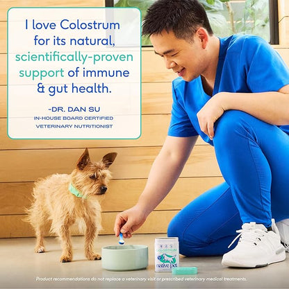 Native Pet Colostrum for Dogs - Bovine Colostrum Powder - Dog Allergy Relief, Itchy Skin Relief, Immune Support & Gut Health - 100% Single-Ingredient Supplement with Bioactive Nutrients - 120 Scoops