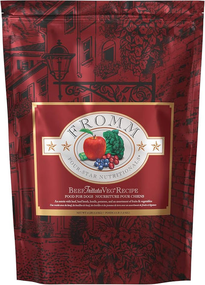 Fromm Four-Star Nutritionals Beef Frittata Veg Dog Food - Premium Dry Dog Food - Beef Recipe - 4 lb