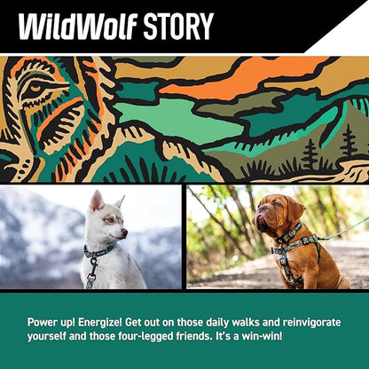 Wolfgang Heavy Duty Adjustable Dog Harness, Pull-Tested for Walking & Training, WildWolf Print, Medium