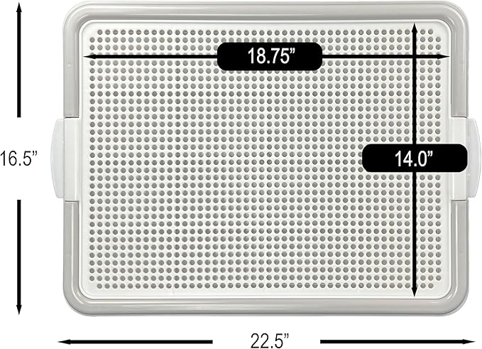 Dog Pee Pad Holder, Puppy Potty Training Tray 22.5”X16.5” for Small Dogs (Gray)