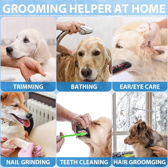 ATESON Pet Grooming Hammock Harness for Medium/Large Dogs Nail Trimming, Dog Sling for Cutting Nails, Dog Hanging Holder Hanger with Nail Clippers, Nail File, Scissors