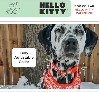 Sassy Woof Dog Collar Hello Kitty® Red Classic - S, Adjustable, Durable, Comfortable, Patented Design and Stylish Pet Accessories for Small Dogs