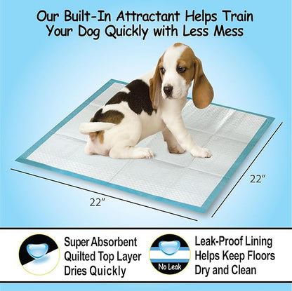 Scoochie Pets Large Dog Training Pads - 12 Pack Puppy Pads, 22 x 22 Absorbent Sheets for Adult & Young Pets - Convenient Box of Leak-Proof Pee Pads for Dogs, Ideal for Home & Travel