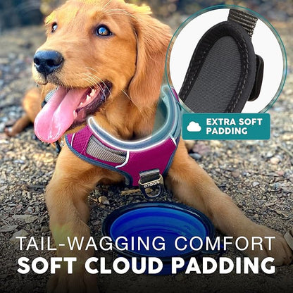 Embark Adventure Large Dog Harness – No-Pull, Reflective Trim, Military-Grade Nylon, Front Clip with Gel-Lined Handle
