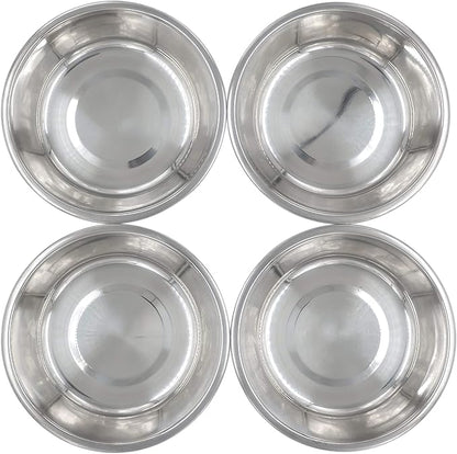Stainless Steel Dog & Cat Bowls - 4-Pack