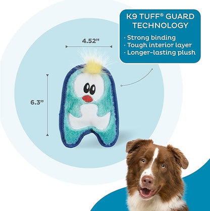 Outward Hound Durablez Minis – Squeaky Plush Dog Toy, No Stuffing for Less Mess, Interactive & Tough, Jumbo Squeaker, Puppies & Small Dogs, Penguin, 6.3"