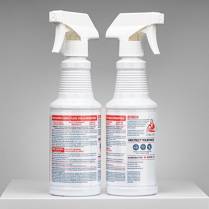 Wondercide - Flea, Tick & Mosquito Spray for Dogs, Cats, and Home - Flea and Tick Killer, Control, Prevention, Treatment - with Natural Essential Oils - Pet and Family Safe - Peppermint 32 oz