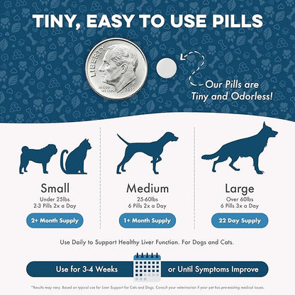 Hepatic Liver Support for Cats Dissolvable,Homeopathic, Digestive Feline Supplement for Liver Detox and Nutrient Absorption 100% All Natural, Easy to Give, Free of Chemicals or Additives, 400 Pills