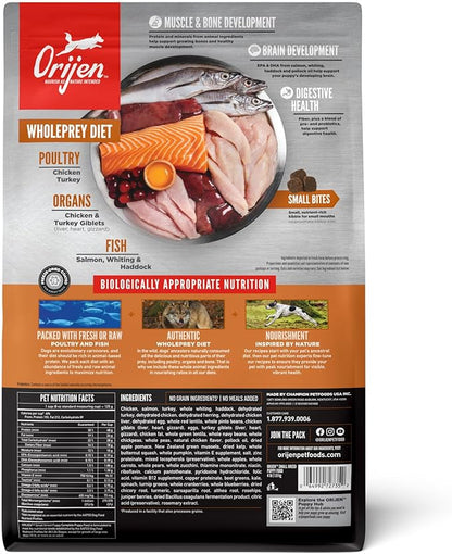 ORIJEN Grain Free High Protein Dry Dog Food Small Breed Puppy Recipe 4lb Bag