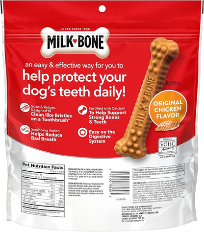 Milk-Bone Brushing Chews Original Chicken Flavor Daily Dental Dog Treats, Small/Medium, 27.5 Oz. Bag