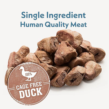 Fresh Is Best Duck Heart Freeze Dried Dog Treats – Raw Freeze Dried Cat Treats in Resealable Zipper Bag – High-Protein for Dogs & Cats – Made in The USA