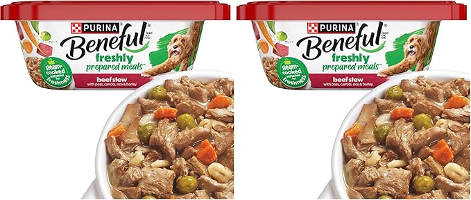 Beneful Purina Gravy Wet Dog Food, Prepared Meals Beef Stew - (8) 10 oz. Tubs (Pack of 2)