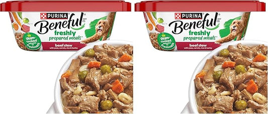 Beneful Purina Gravy Wet Dog Food, Prepared Meals Beef Stew - (8) 10 oz. Tubs (Pack of 2)