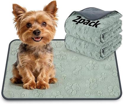 LOOBANI Washable Pee Pads for Dogs: 2 Pack Super Absorbent Reusable Puppy Pads, Leakproof and Waterproof Dog Training Pads Whelping Pads for Potty, Floor, Crate, Couch Bed and Travel, 18"x24"