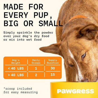 5-in-1 Dog Probiotic Powder – 100% Natural Gut Health Support with Prebiotics, Postbiotics & Enzymes - Made in USA – 30 Scoops