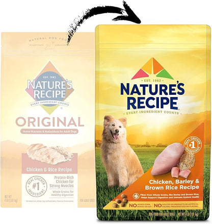 Nature's Recipe Dry Dog Food, Chicken, Barley & Brown Rice Recipe, 4 lb. Bag