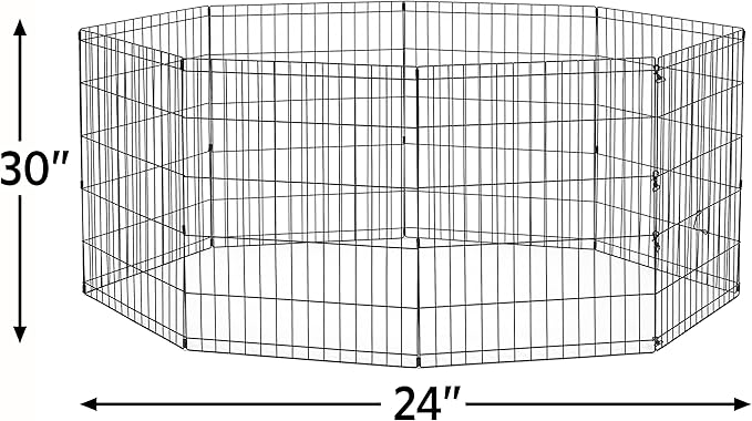 New World by MidWest Homes for Pets 30-Inch Exercise Pen, for Indoor and Outdoor use, 16 Sq Feet of Play, Folding Dog Pen, No Door Design for Maximum Security, Easy to Set Up, Foldable Pet Playpen