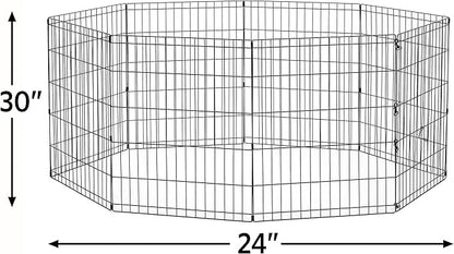 New World by MidWest Homes for Pets 30-Inch Exercise Pen, for Indoor and Outdoor use, 16 Sq Feet of Play, Folding Dog Pen, No Door Design for Maximum Security, Easy to Set Up, Foldable Pet Playpen