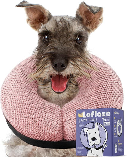 Loflaze Soft Inflatable Dog Cone Collar - Medium/Large/Small, Cat Size - Dog Neck Donut, E Collar Alternative for Recovery