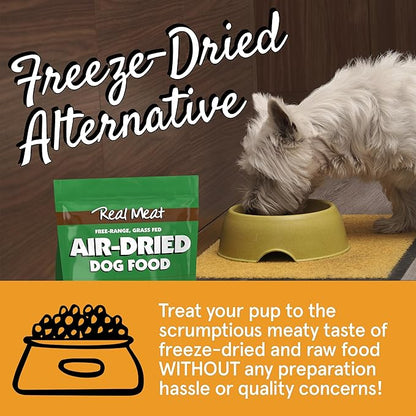TRMC Real Meat Air Dried Dog Food w/Real Beef - Four 2lb Bag of USA-Crafted Grain-Free Real Meat Dog Food Sourced from Hormone-Free, Free Range, Grass-Fed Beef - Digestible, Natural, High Protein