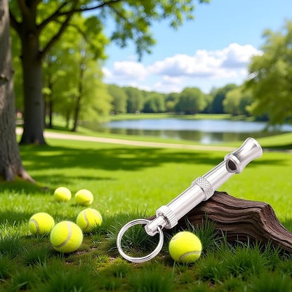 Silver Adjustable Ultrasonic Dog Whistle,Portable Whistle Pet Whistle Supersonic Whistle Dog Whistles for Pet Training,Training and Behavior Aids Whistles