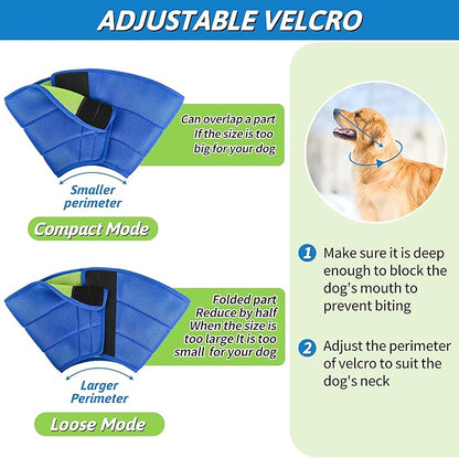 Soothing Recovery Cone for Dogs & Cats, Soft Anti-Lick Collar for Post-Surgery Protection, Comfortable Elizabethan Cone Alternative for Spay Neuter Recovery, Adjustable Design (XL)