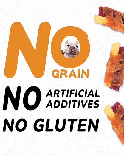 PAWUP Chicken Sweet Potato Dog Treats, Double Sweet Potato Chews with Taurine, Healthy Pet Snacks for Small Medium Large Dogs, 12.5 oz