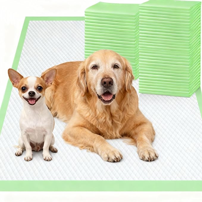 Gimars XL 6-Layer Ultra Absorbent 1200ml 48-Hour Leak-Proof Dog Pee Pads, Quick Dry Extra Large Puppy Pads for Puppy Training, Senior & Incontinent Dogs, Cats, Overnight Use, 30"x36", 30 Count Green